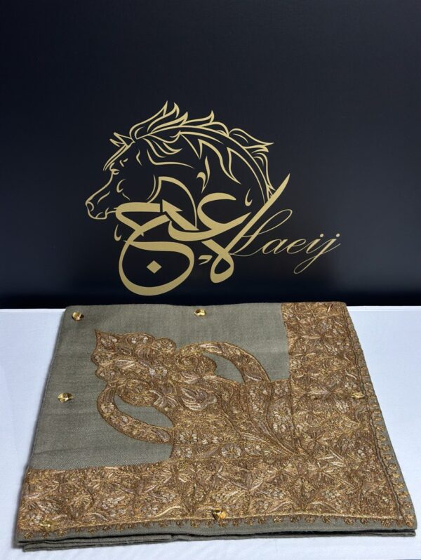 A LUXURIOUS FULLY HANDMADE PASHMINA DARK GREEN COLOR SHAL.