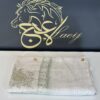 A LUXURIOUS FULLY HANDMADE PASHMINA LIGHT BEIGE COLOR SHAL.  ROYAL ENGRAVING IN THE MODERN EMIRATI STYLE IN   BROWN, GOLDEN, LIGHT BLUE, LIGHT GREEN COLORS.