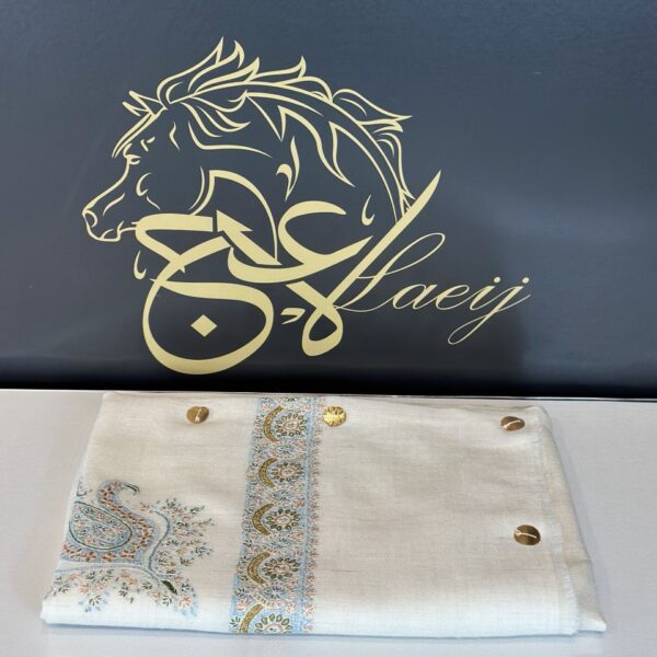 A LUXURIOUS FULLY HANDMADE PASHMINA CREAM COLOR SHAL.