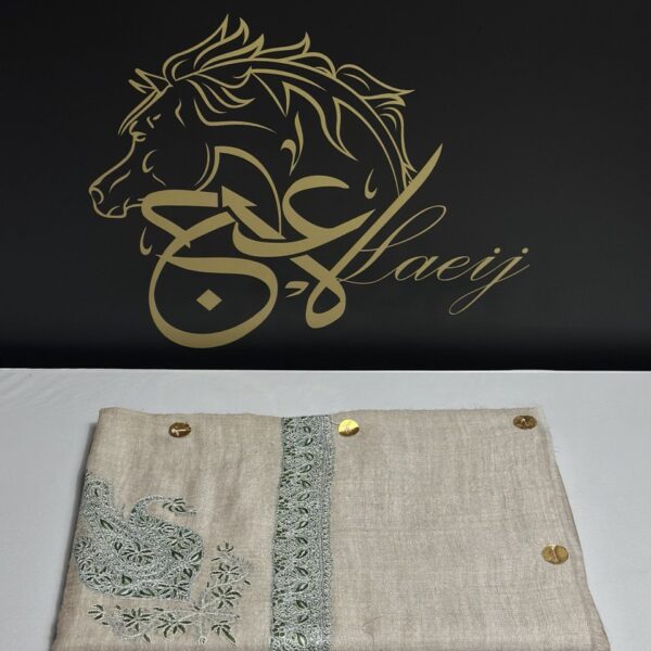 A LUXURIOUS FULLY HANDMADE PASHMINA GRAY SHAL.