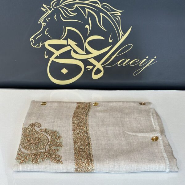 A LUXURIOUS FULLY HANDMADE PASHMINA LIGH BROWN COLOR SHAL