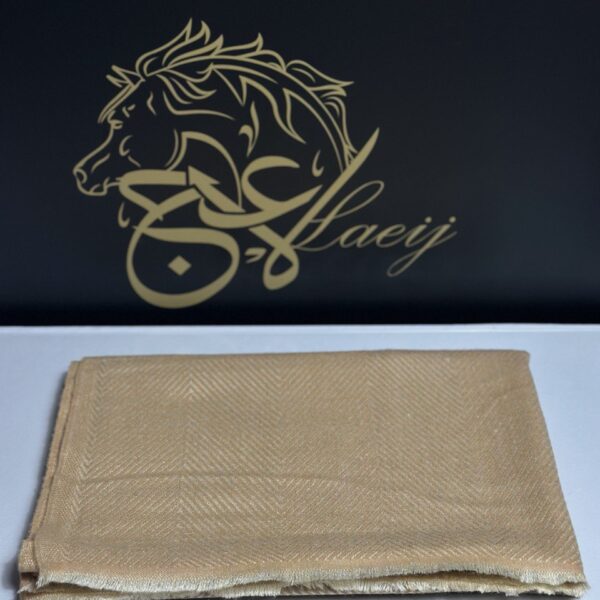 NATURAL BROWN WOOL SHAL WITH WHITE STRIPES