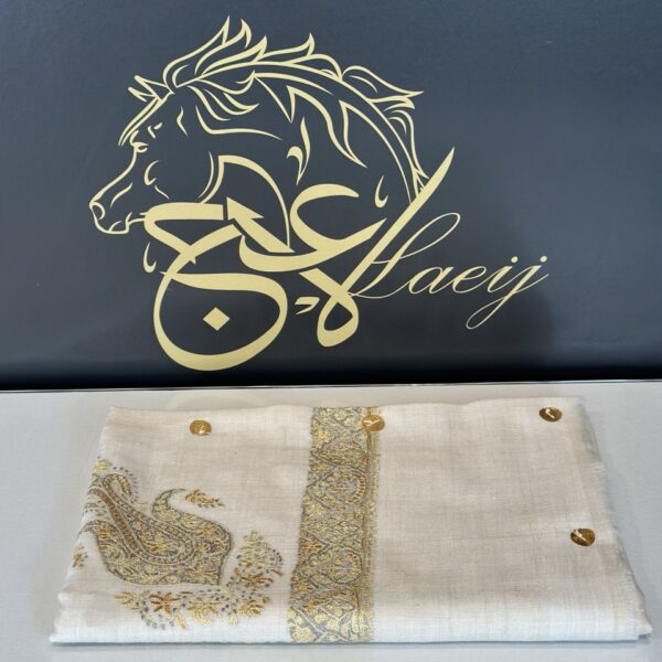 A LUXURIOUS FULLY HANDMADE PASHMINA BEIGE COLOR SHAL