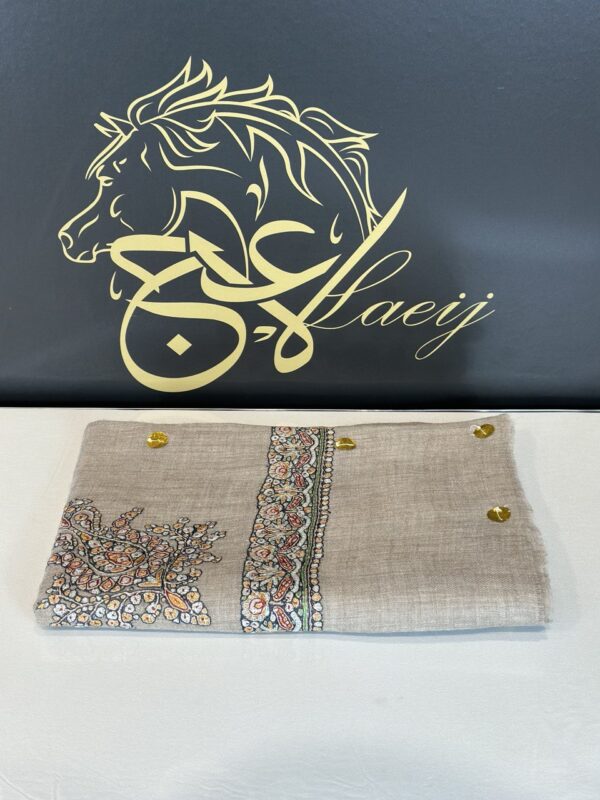A ROYAL LUXURIOUS FULLY HANDMADE PASHMINA LIGHT BROWN SHAL