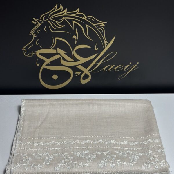 BEIGE HALF-PASHMINA SHAL