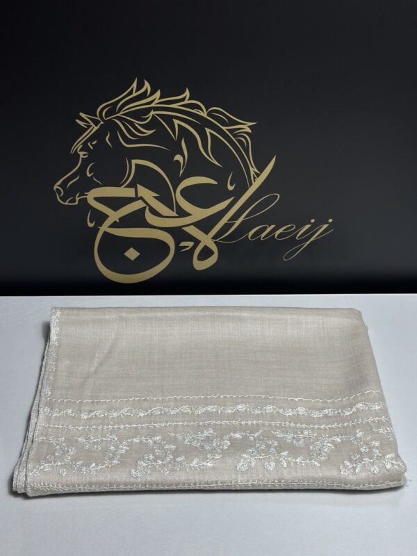 BEIGE HALF-PASHMINA SHAL