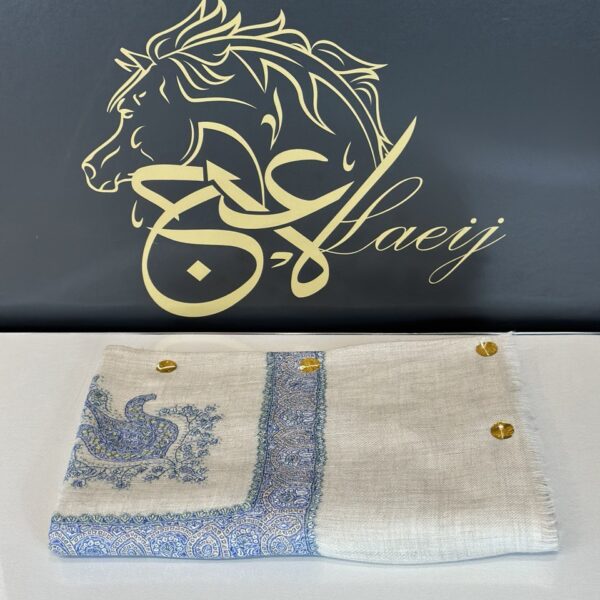 A LUXURIOUS FULLY HANDMADE PASHMINA GRAY SHAL.