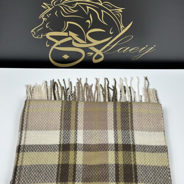 WOMEN'S  ANGORA SHAL IN BEIGE WITH STRIPED PATTERN