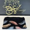 WOMEN’S NATURAL WOOL HAND MADE BLACK SHAL AND MACHINE SEWN