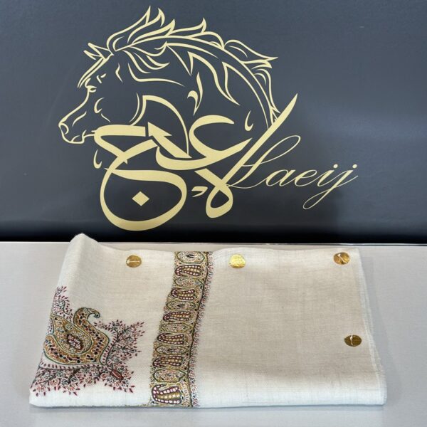 A LUXURIOUS FULLY HANDMADE PASHMINA BEIGE SHAL